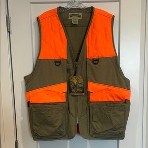 NWT!!!!Field & Stream Upland Canvas Orange and Olive Outdoor Vest. Size XXL.